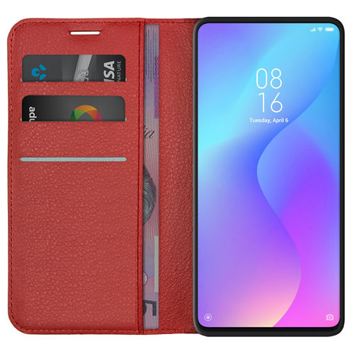 Leather Wallet Case & Card Pouch for Xiaomi Mi 9T / Redmi K20 Pro - Red